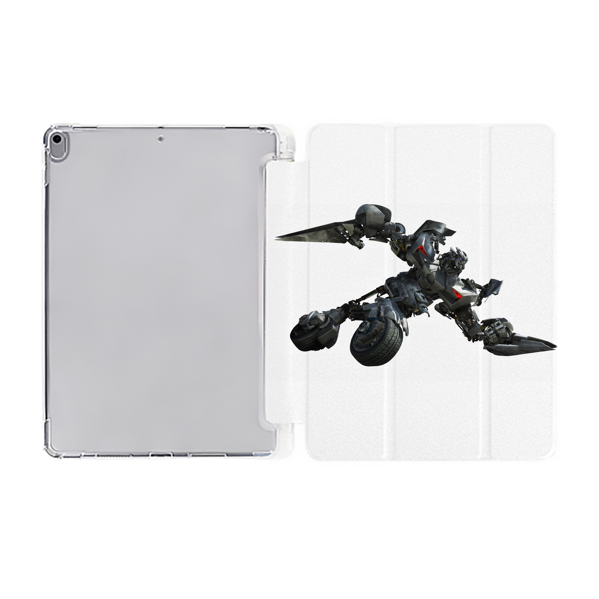 （画像用） Transformers トランスフォーマー IPad ケース ペン収納付き 三つ折りスタンド PUレザー×シリコン 対応機種9.5/10.5/10.9インチ